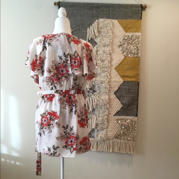 Floral Ruffled Wrap Romper - Picture 3 of 5